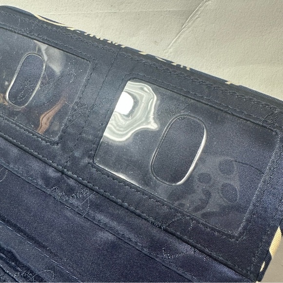 Vera Bradley Twirly Birds Navy Turn Lock Long Wallet Clutch Multi Compartment - Picture 8 of 11